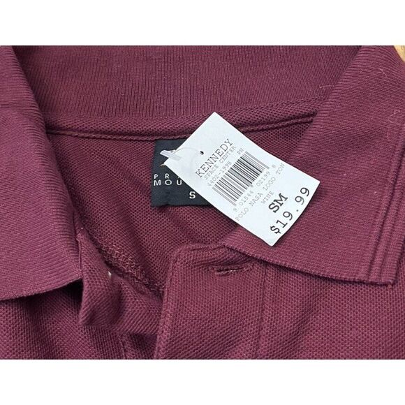 Men's Small NASA Space Center Logo Polo Shirt Pullover Burgundy Maroon NWT - Picture 4 of 5